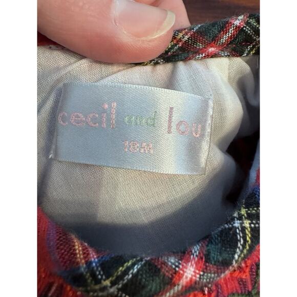 Cecil & Lou Baby Girl Red Green Smocked Plaid Diaper Set 18 Months Christmas - Picture 8 of 9